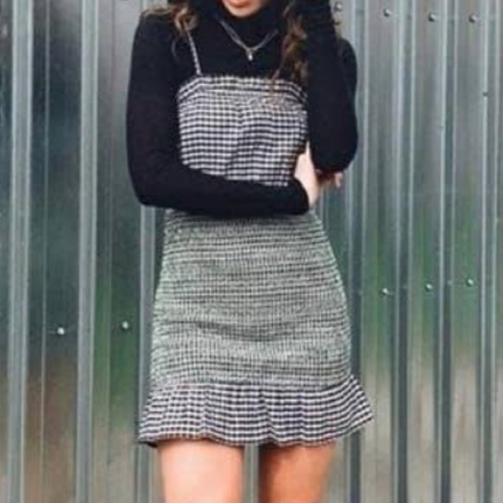 Urban Outfitters smocked blue gingham dress
